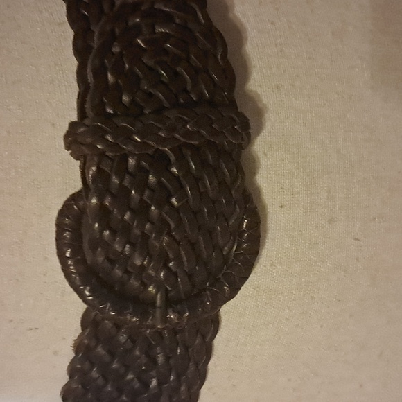 Harold's Women Wide Braided Brown Leather Belt Country Western Boho Size S - Picture 2 of 9